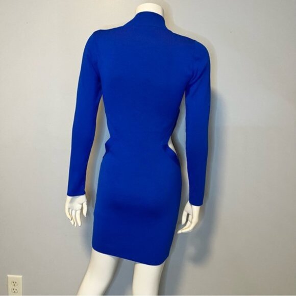 Zara New Without Tag Cut-Out Knitted Dress Blue Size L - Picture 12 of 16